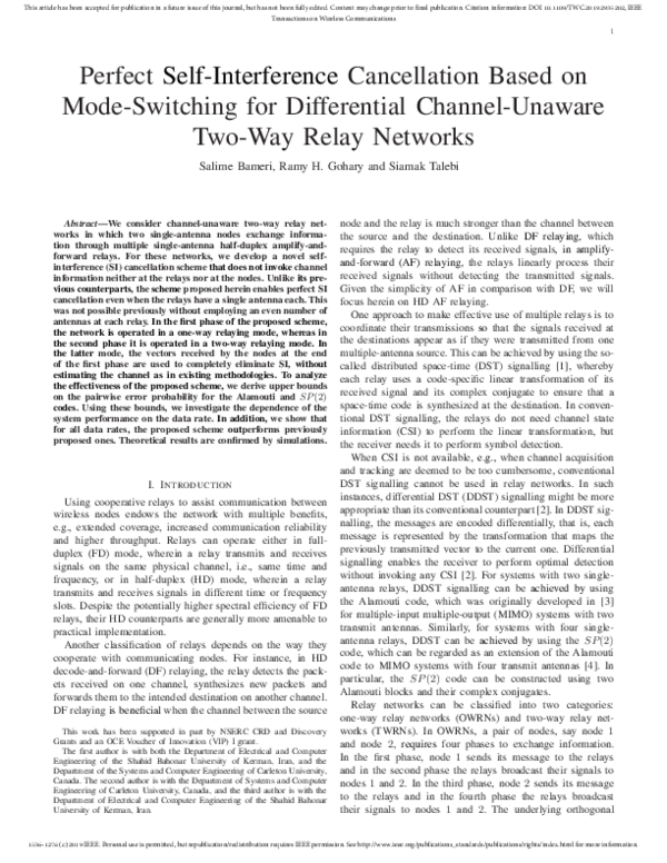 (PDF) Perfect Self-Interference Cancellation Based on Mode-Switching ...