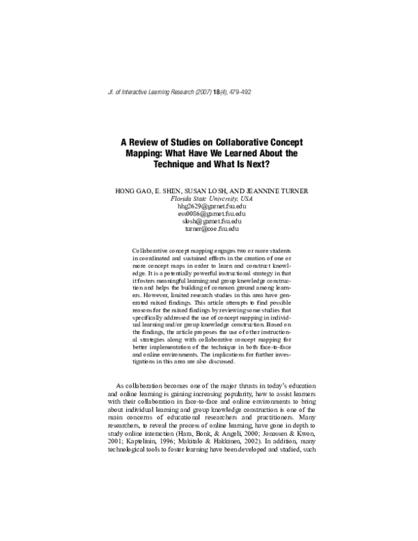 (PDF) A Review of Studies on Collaborative Concept Mapping: What Have ...
