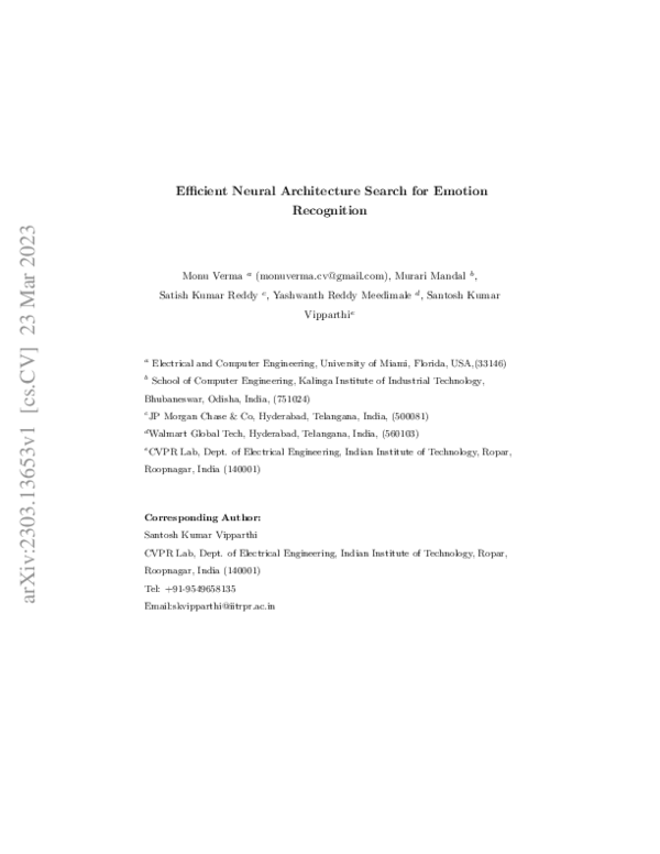 (PDF) Efficient neural architecture search for emotion recognition
