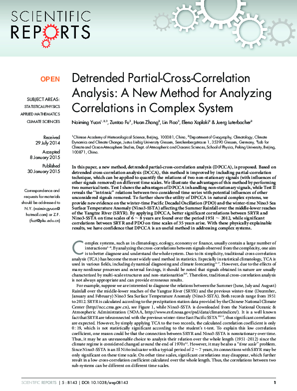 (PDF) Detrended partial-cross-correlation analysis: a new method for ...