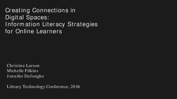 (PDF) Creating Connections in Digital Space