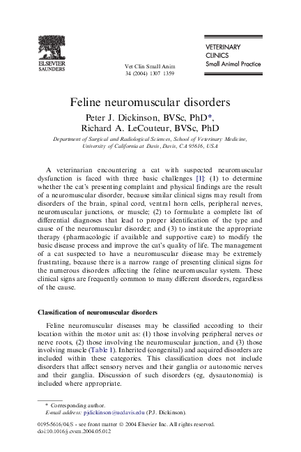 View of (PDF) Feline neuromuscular disorders