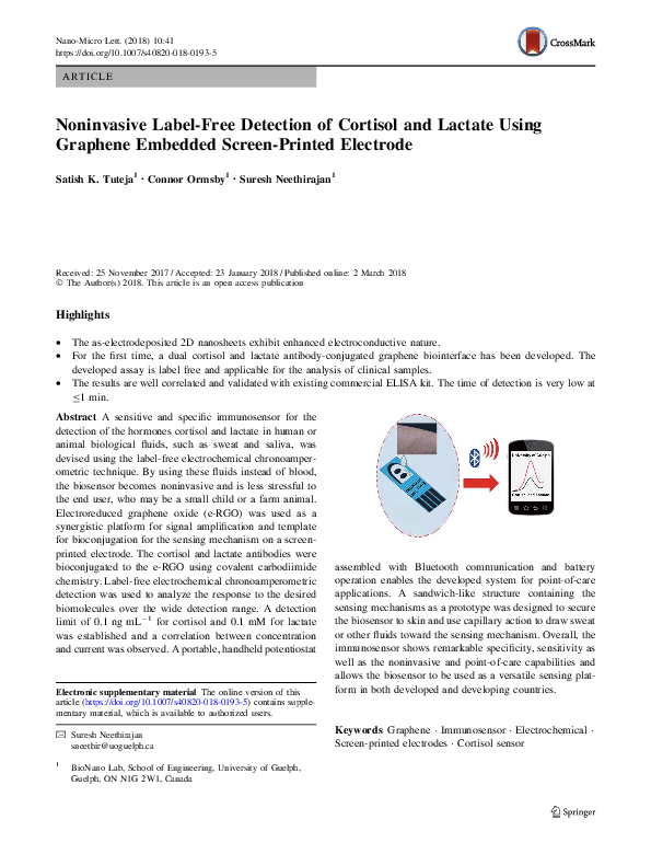 (PDF) Noninvasive Label-Free Detection of Cortisol and Lactate Using ...