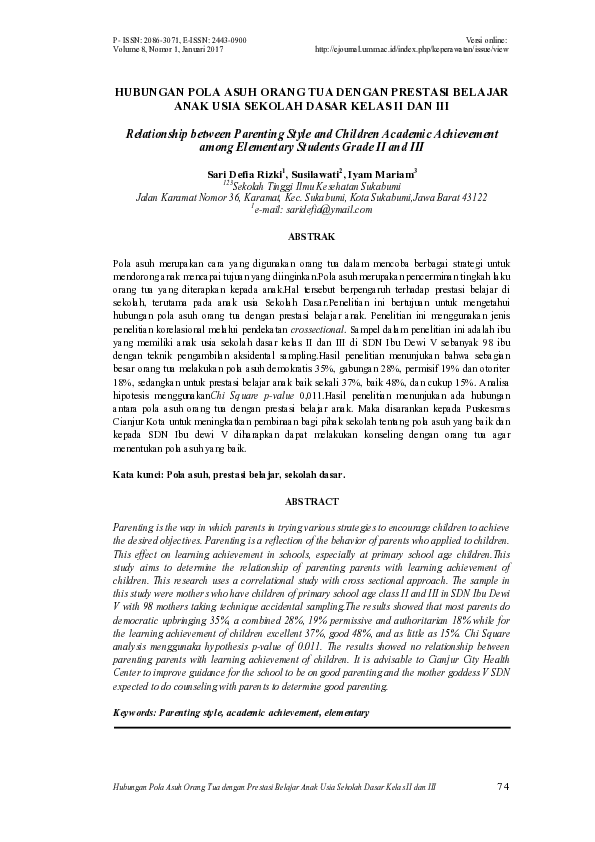 (PDF) Relationship Between Parenting Style and Children Academic ...