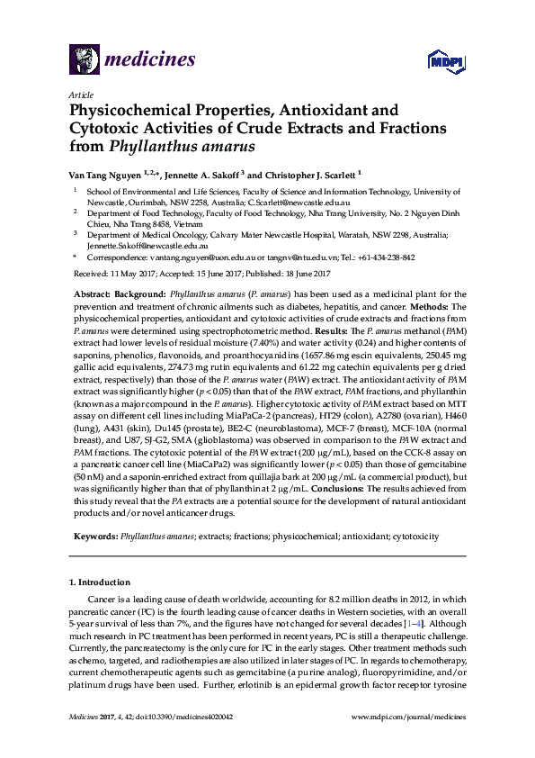 (PDF) Physicochemical Properties, Antioxidant and Cytotoxic Activities ...