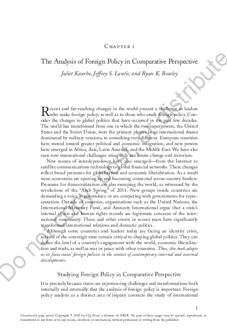 (PDF) The Analysis of Foreign Policy in Comparative Perspective