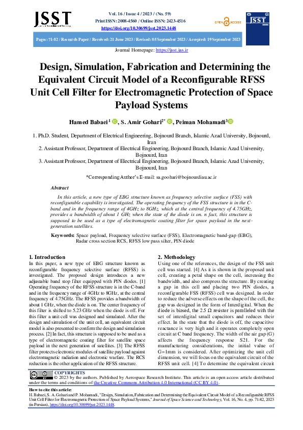 (PDF) Design, Simulation, Fabrication and Determining the Equivalent ...