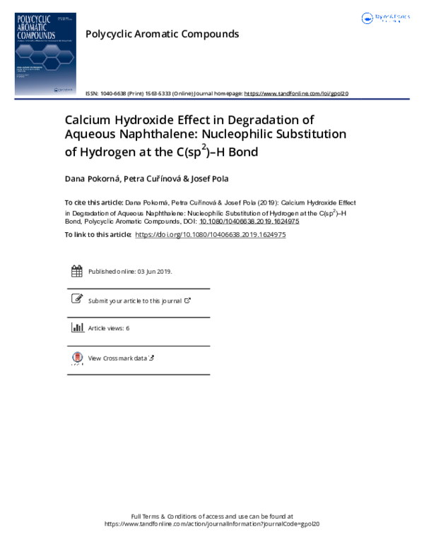 (PDF) Calcium Hydroxide Effect in Degradation of Aqueous Naphthalene ...