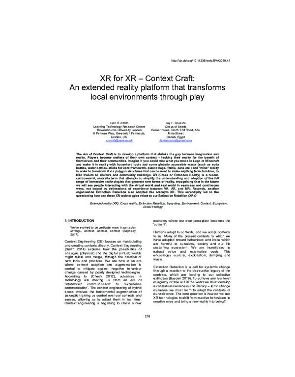(PDF) XR for XR – Context Craft: An extended reality platform that ...