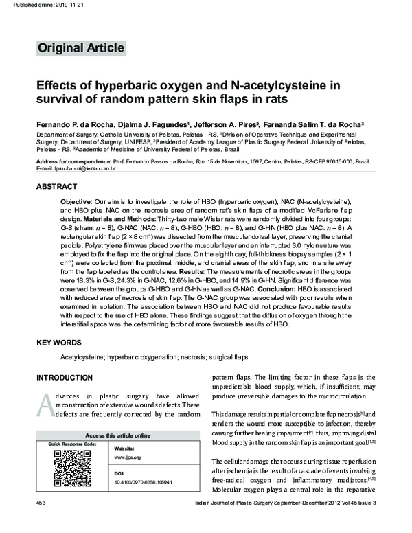 (PDF) Effects of hyperbaric oxygen and N-acetylcysteine in survival of ...