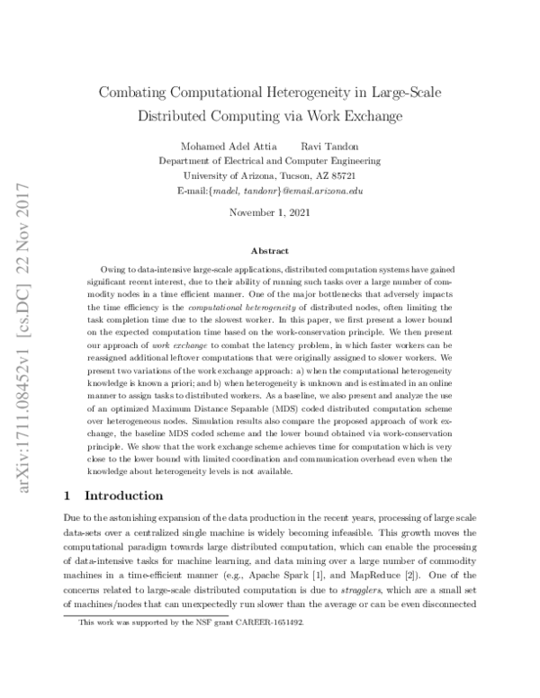 (PDF) Combating Computational Heterogeneity in Large-Scale Distributed ...