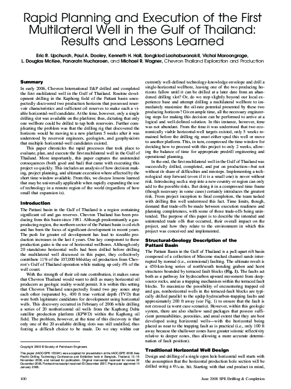 (PDF) Rapid Planning and Execution of the First Multilateral Well in ...