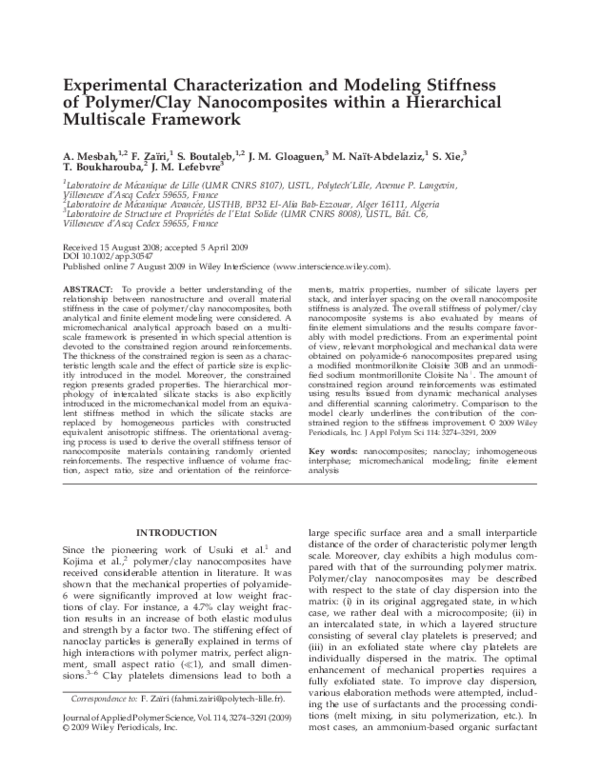 (PDF) Experimental characterization and modeling stiffness of polymer ...
