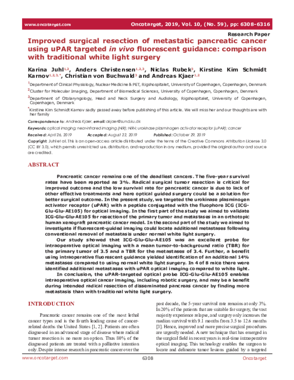 (PDF) Improved surgical resection of metastatic pancreatic cancer using ...
