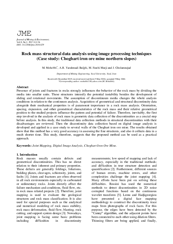 (PDF) Rock mass structural data analysis using image processing ...