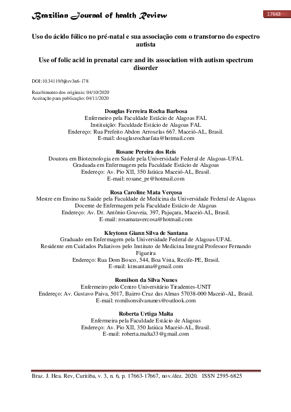 (PDF) Uso do ácido fólico no prénatal e sua associação com o