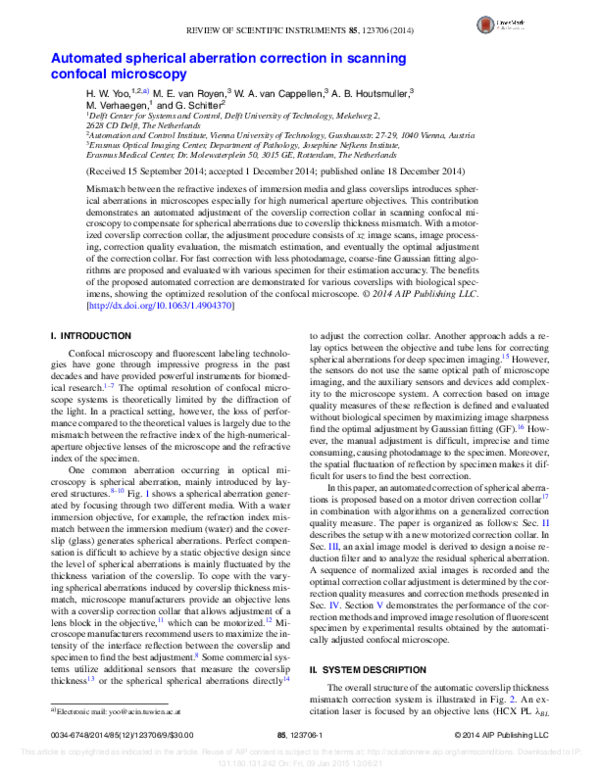 (PDF) Automated spherical aberration correction in scanning confocal ...