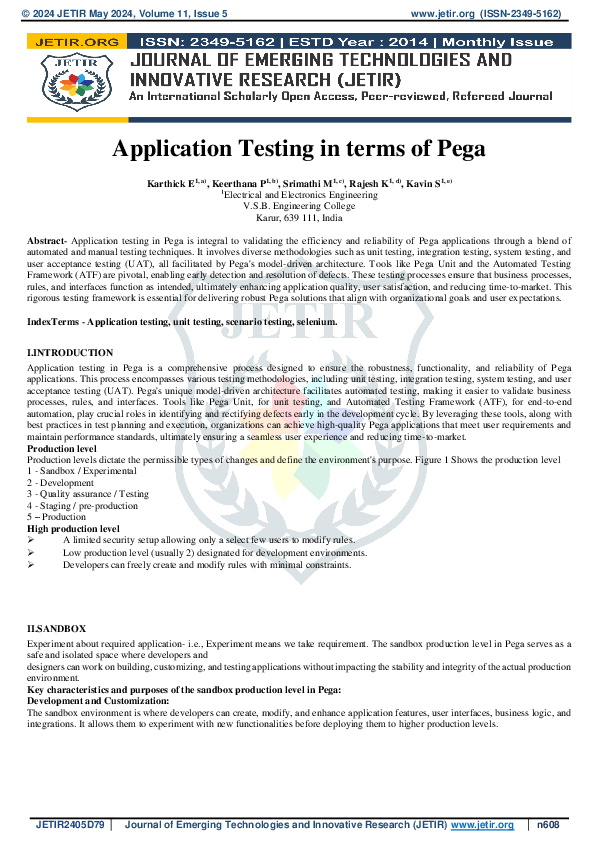 (PDF) Application Testing in terms of Pega