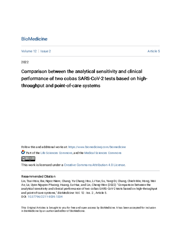 (PDF) Comparison between the analytical sensitivity and clinical ...