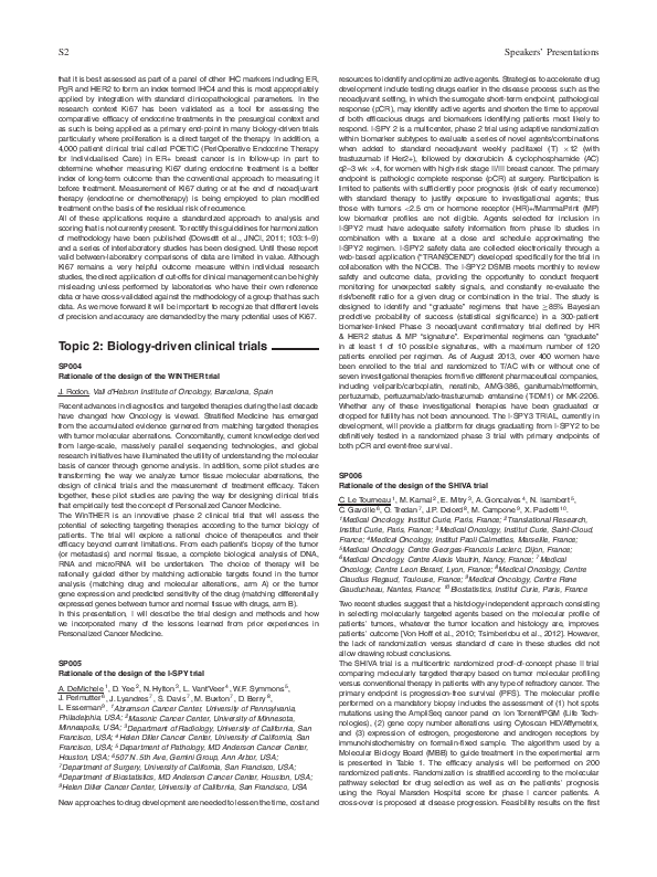 (PDF) SP005 Rationale of the design of the I-SPY trial