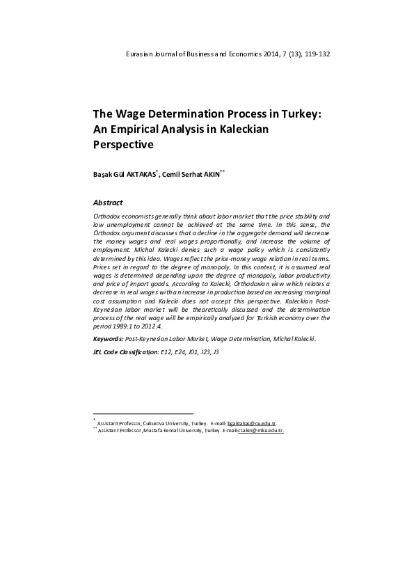 pdf-the-wage-determination-process-in-turkey-an-empirical-analysis