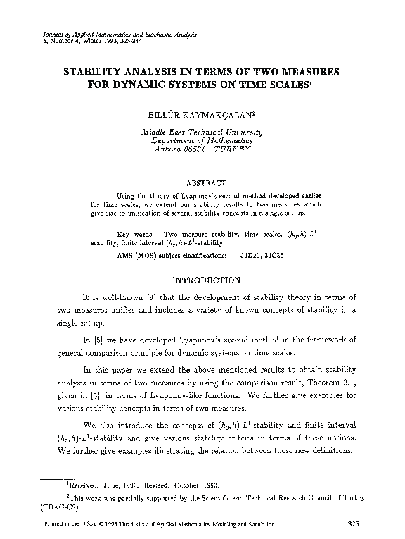 (PDF) Stability analysis in terms of two measures for dynamic systems ...