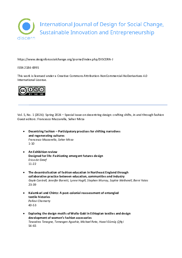 (PDF) DISCERN, the International Journal of Design for Social Change ...