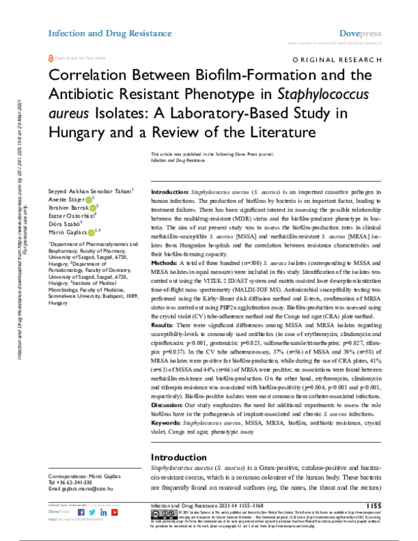 Picture of (PDF) Correlation between biofilm formation and antimicrobial ...
