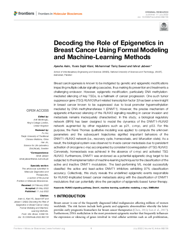 (PDF) Decoding the Role of Epigenetics in Breast Cancer Using Formal ...