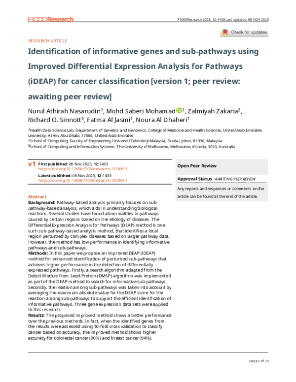 (PDF) Identification of informative genes and sub-pathways using ...