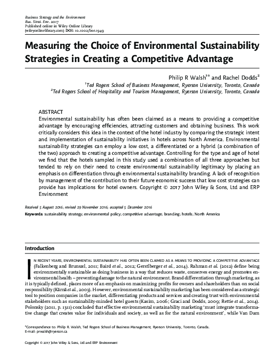 (PDF) Measuring the Choice of Environmental Sustainability Strategies ...