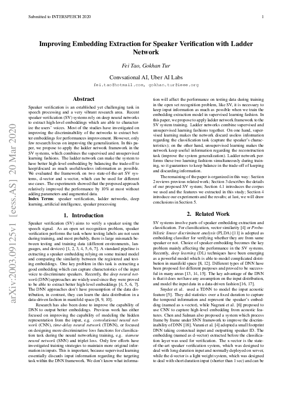 (PDF) Improving Embedding Extraction for Speaker Verification with ...