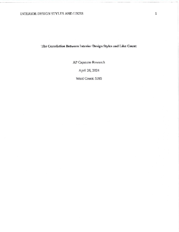 (PDF) The Correlation Between Interior Design Styles and Like Count