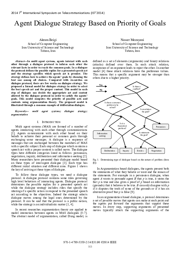 (PDF) Dialogue Strategy Model for Agent Goals