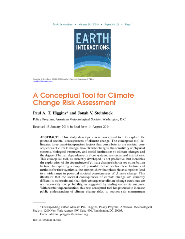 (PDF) A Conceptual Tool for Climate Change Risk Assessment
