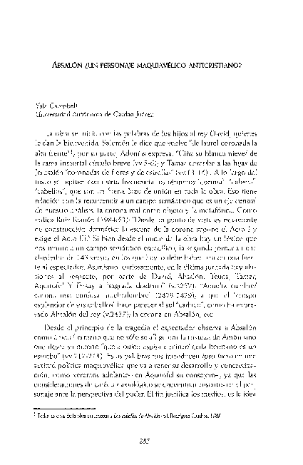 (PDF) Absalón¿ un personaje maquiavélico anticristiano?