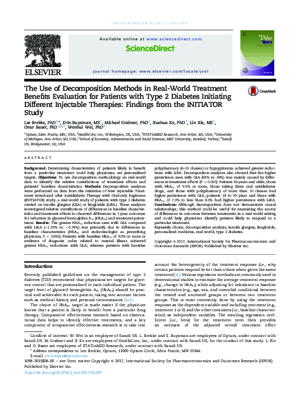 (PDF) The Use of Decomposition Methods in Real-World Treatment Benefits ...