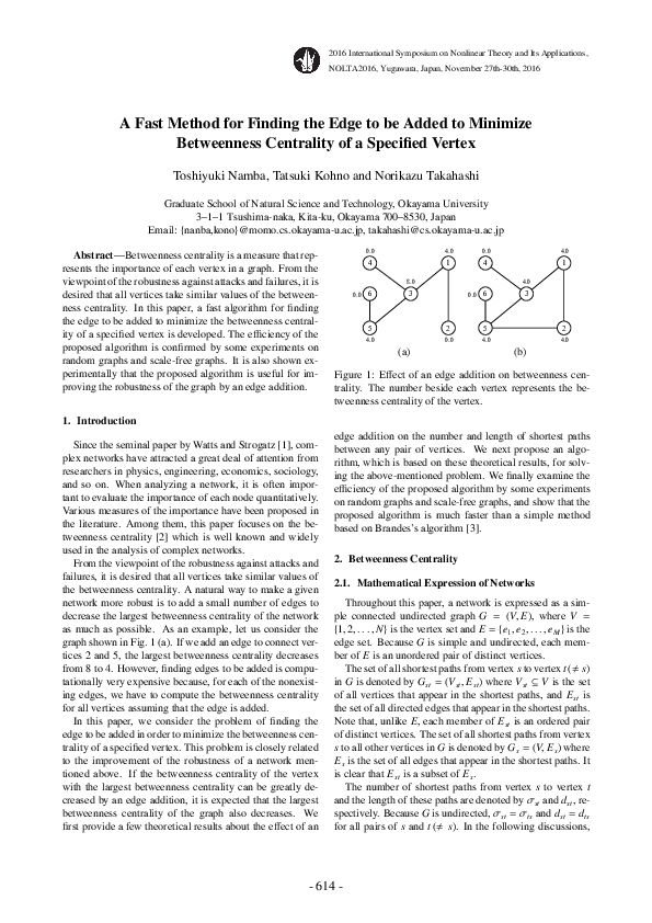 (PDF) A Fast Method for Finding the Edge to be Inserted to Minimize ...