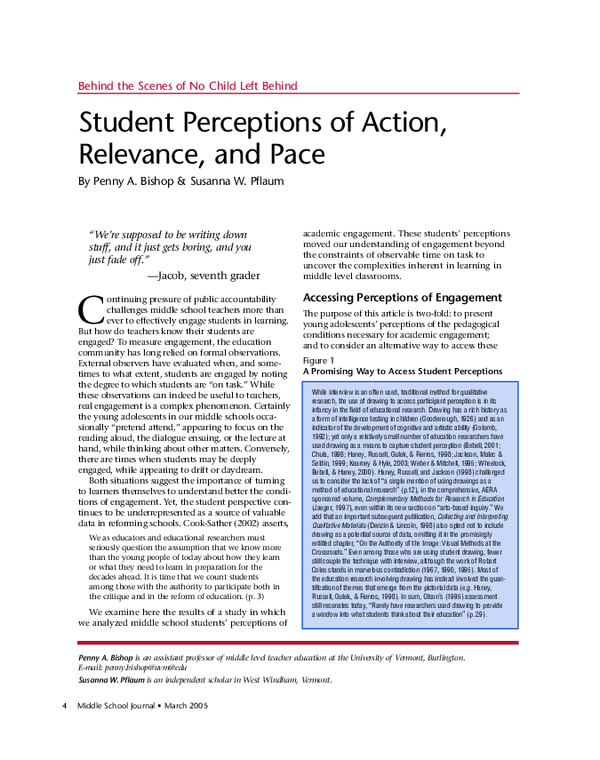 (PDF) Student Perceptions of Action, Relevance, and Pace