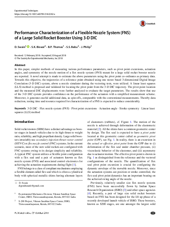 (PDF) Performance Characterization of a Flexible Nozzle System (FNS) of ...