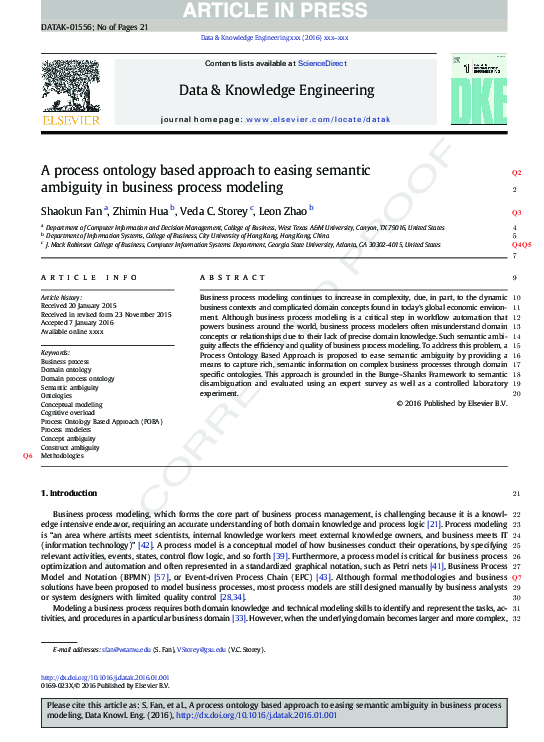 (PDF) A process ontology based approach to easing semantic ambiguity in ...