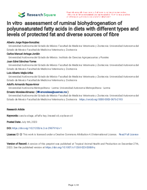 (PDF) In vitro assessment of ruminal biohydrogenation of ...