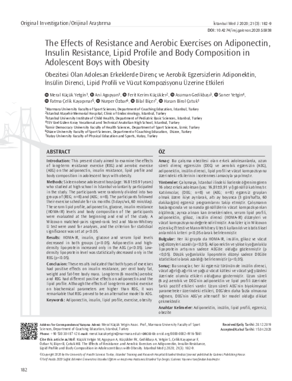 (PDF) The Effects of Resistance and Aerobic Exercises on Adiponectin ...