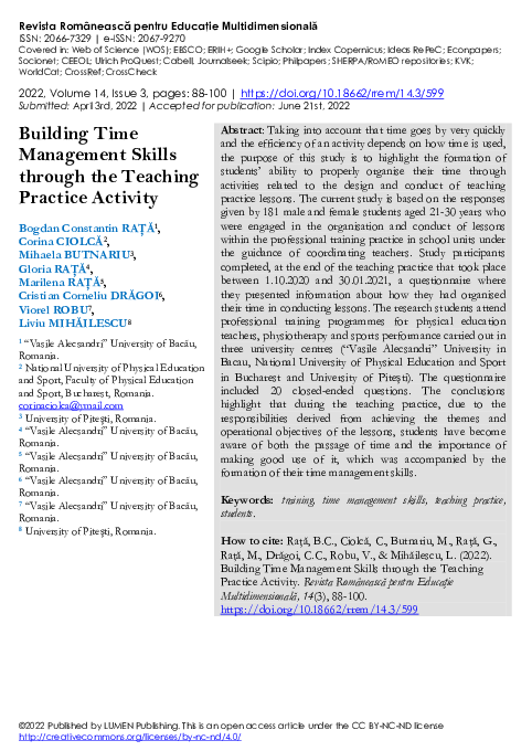 (PDF) Building Time Management Skills through the Teaching Practice ...