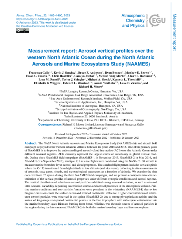 (PDF) Measurement report: Aerosol vertical profiles over the Western ...
