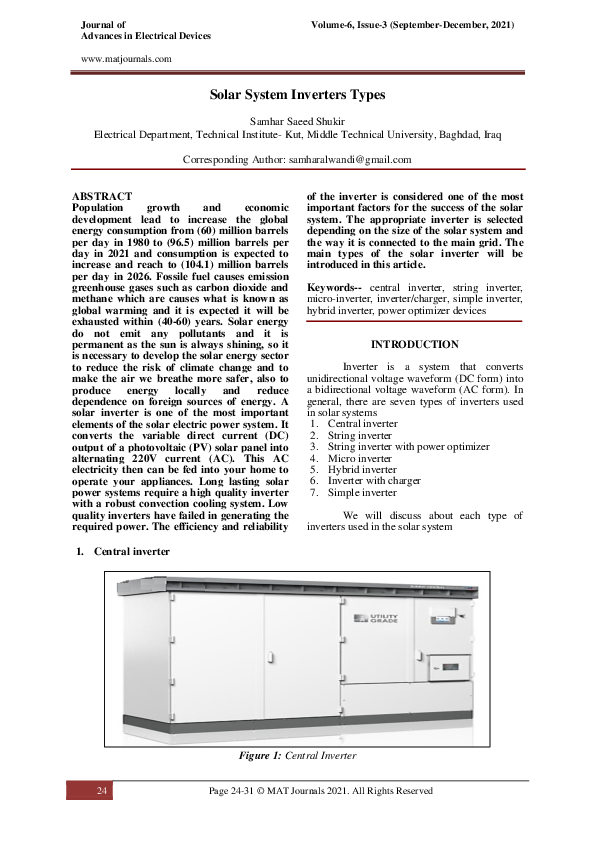 (PDF) Solar System Inverters Types