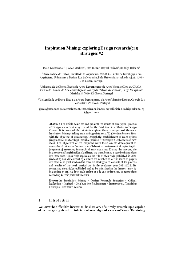 (PDF) Inspiration Mining: Exploring Design Strategies - Part II