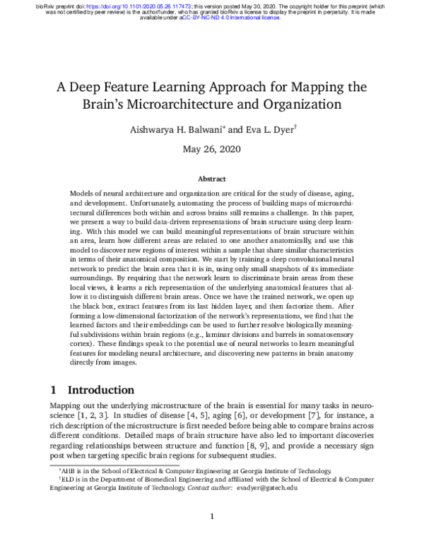 (PDF) A Deep Feature Learning Approach for Mapping the Brain’s ...