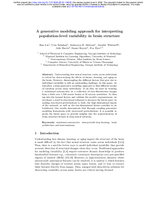 (PDF) A generative modeling approach for interpreting population-level ...