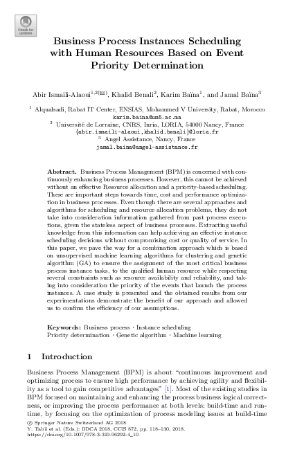 (PDF) Business Process Instances Scheduling with Human Resources Based ...